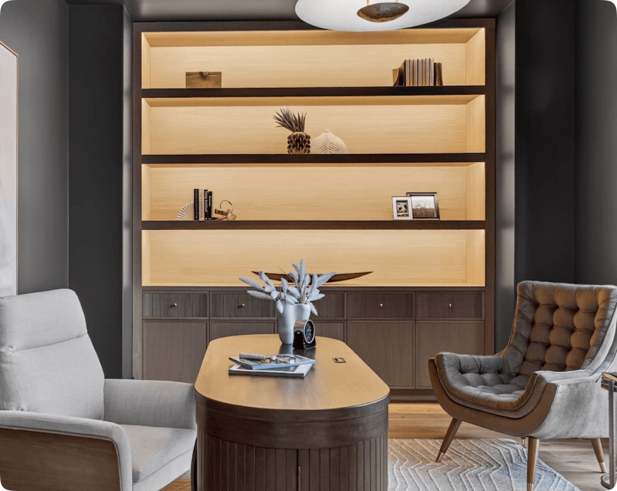 Styled office prepared by TNT Staging team